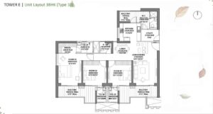 Godrej Vriksha Gurgaon - 3 BHK Floor Plan